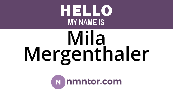 Mila Mergenthaler