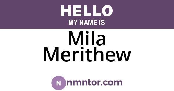 Mila Merithew