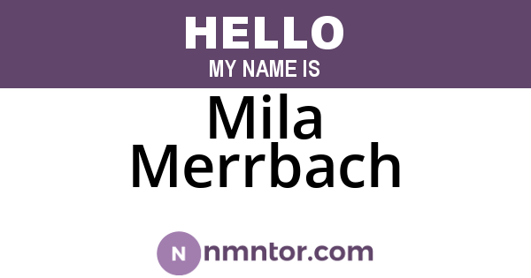 Mila Merrbach