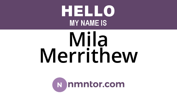 Mila Merrithew