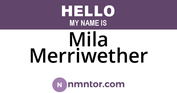 Mila Merriwether
