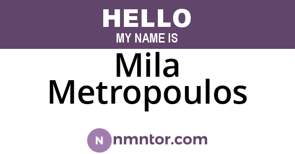 Mila Metropoulos