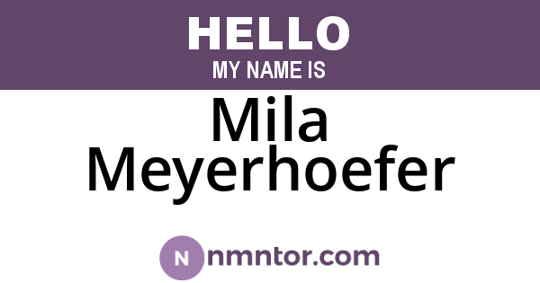 Mila Meyerhoefer