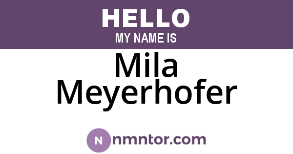 Mila Meyerhofer