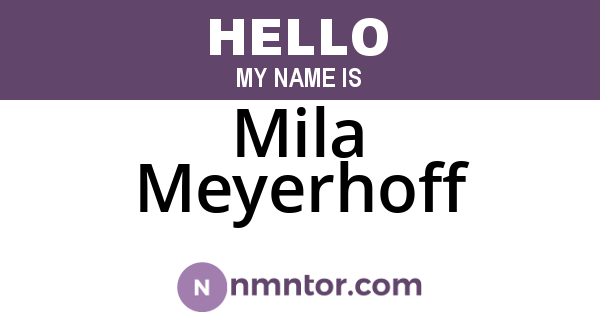 Mila Meyerhoff