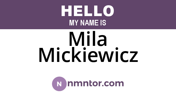 Mila Mickiewicz