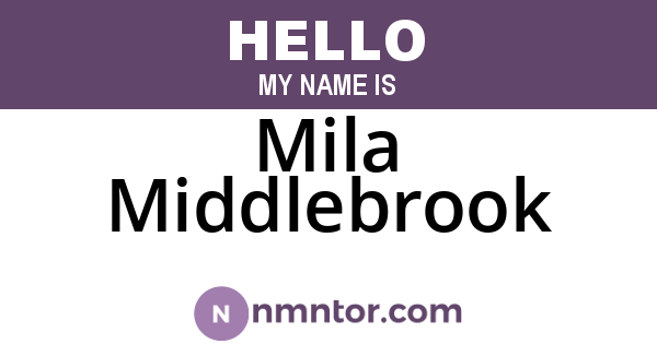 Mila Middlebrook
