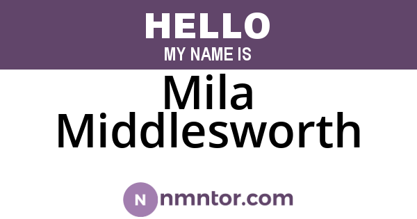 Mila Middlesworth