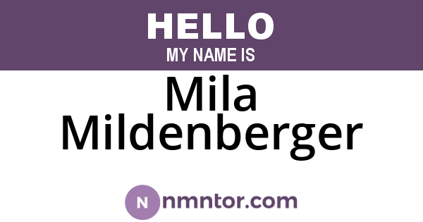 Mila Mildenberger