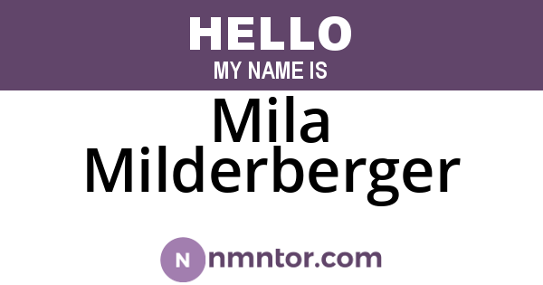 Mila Milderberger