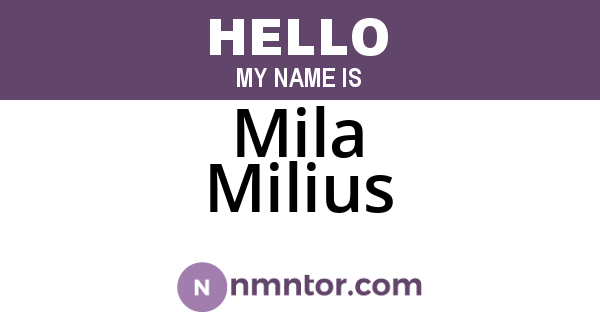 Mila Milius