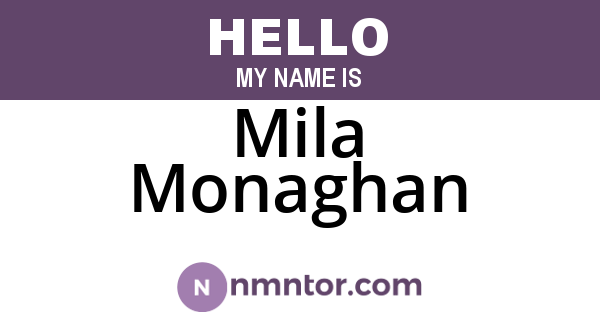 Mila Monaghan