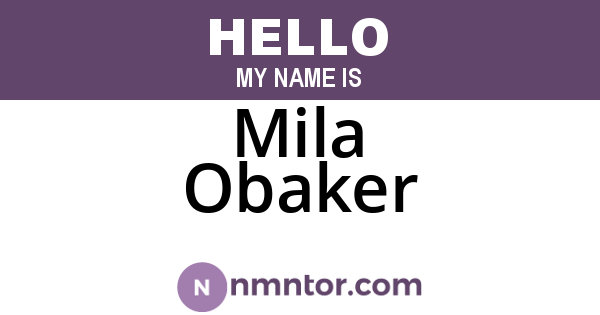 Mila Obaker