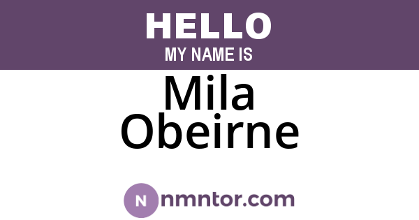 Mila Obeirne