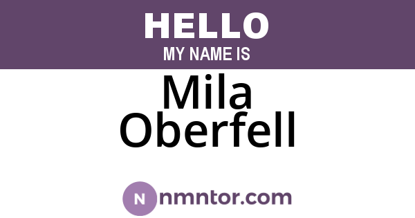 Mila Oberfell