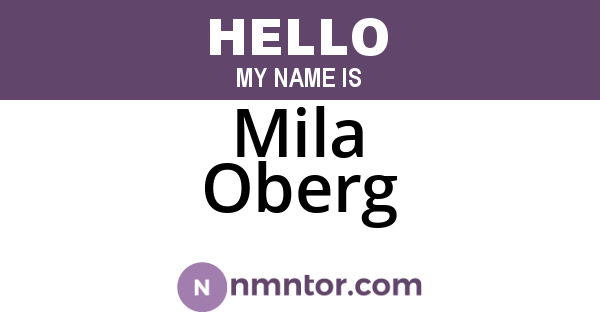 Mila Oberg