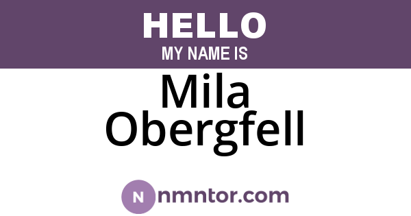 Mila Obergfell