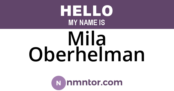 Mila Oberhelman