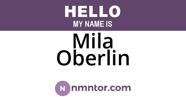 Mila Oberlin