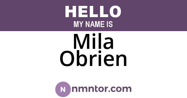 Mila Obrien