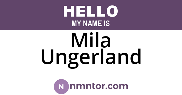 Mila Ungerland