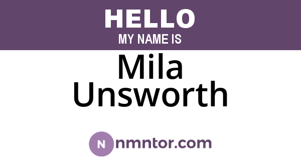 Mila Unsworth