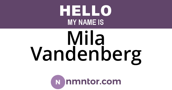 Mila Vandenberg