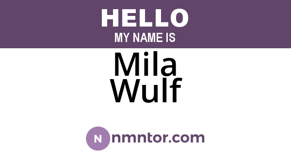 Mila Wulf