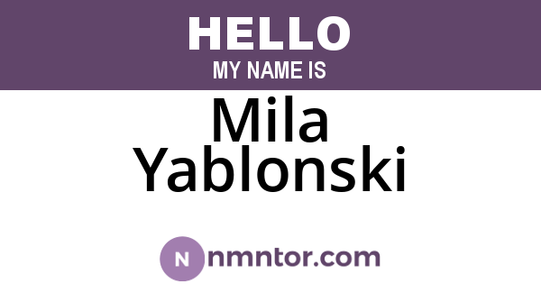 Mila Yablonski