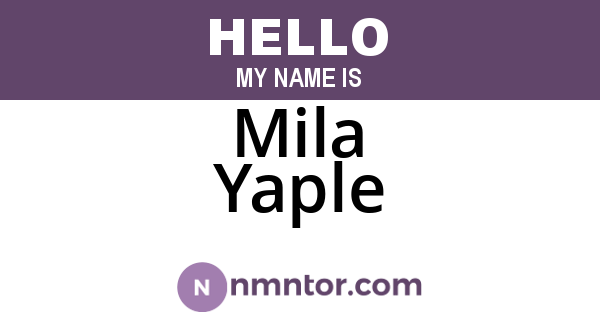 Mila Yaple