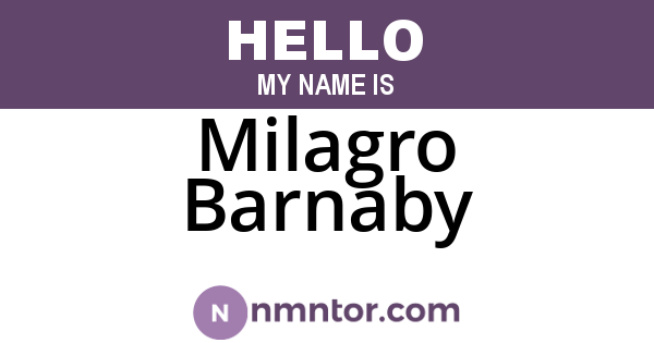 Milagro Barnaby