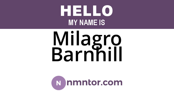 Milagro Barnhill