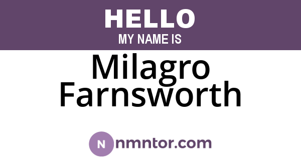 Milagro Farnsworth