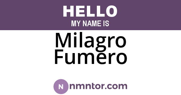 Milagro Fumero