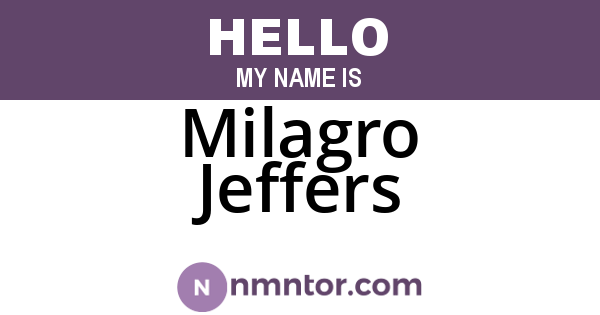 Milagro Jeffers