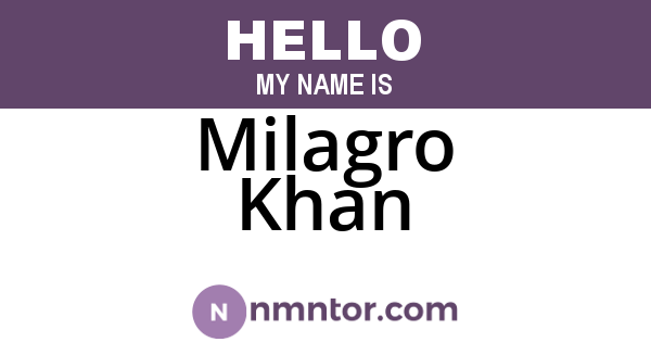 Milagro Khan