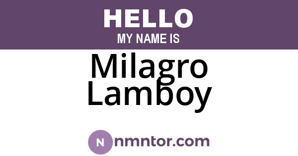 Milagro Lamboy