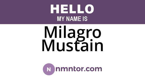 Milagro Mustain