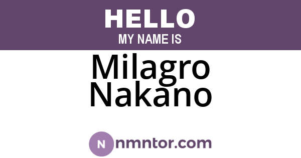 Milagro Nakano