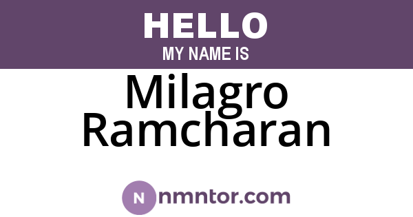 Milagro Ramcharan