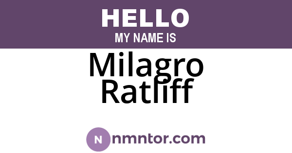 Milagro Ratliff