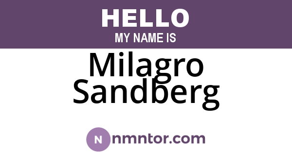 Milagro Sandberg