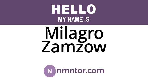 Milagro Zamzow