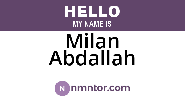 Milan Abdallah