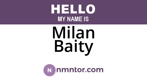 Milan Baity