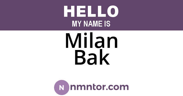 Milan Bak