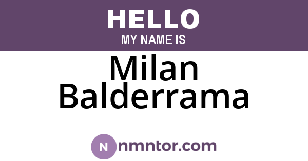 Milan Balderrama