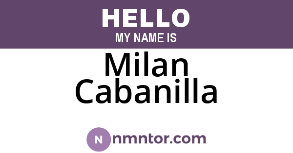 Milan Cabanilla