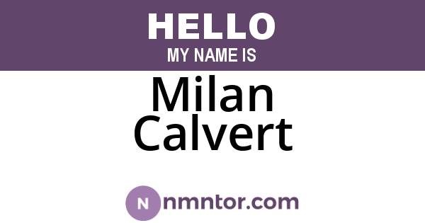 Milan Calvert