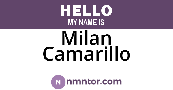 Milan Camarillo